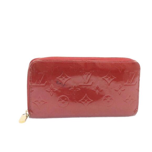 LOUIS VUITTON Monogram Vernis Zippy Wallet Long Wallet Red - Picture 1 of 15